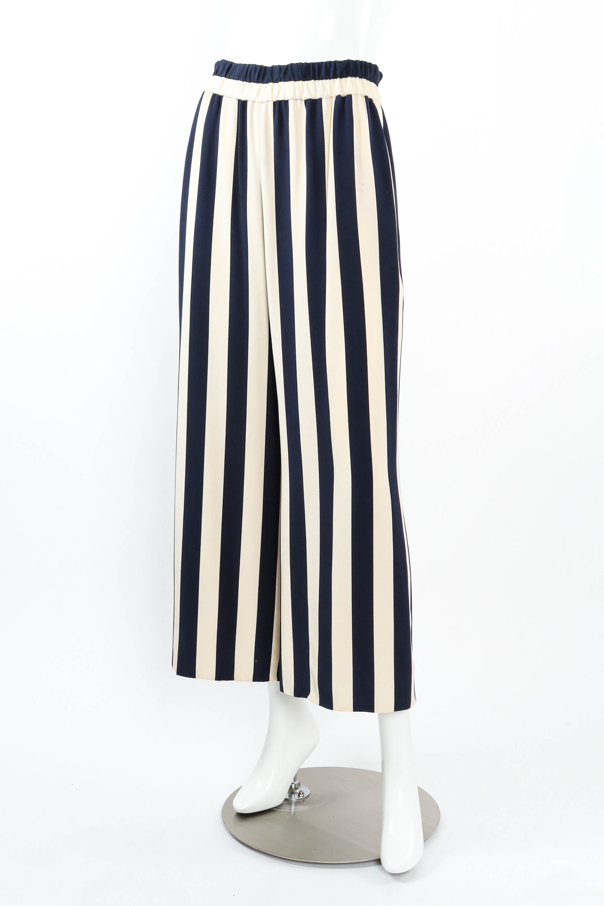 Vintage Hanae Mori Nautical Stripe Culotte on mannequin angle  @ Recess LA