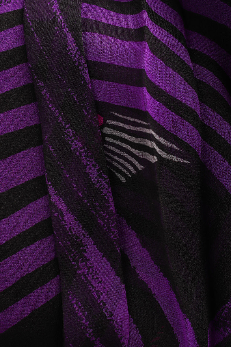 Vintage Hanae Mori Abstract Stripe Geo Silk Dress print/fabric close @ Recess LA