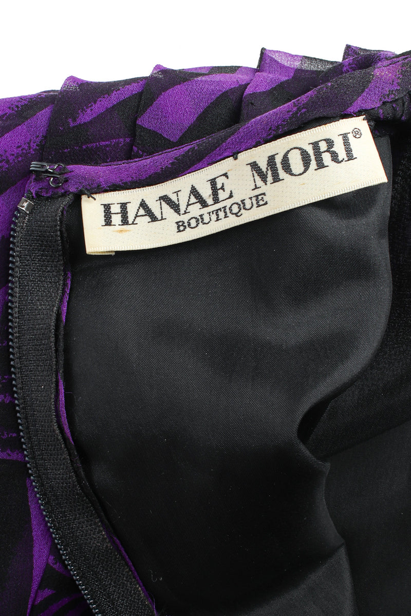 Vintage Hanae Mori Abstract Stripe Geo Silk Dress tag @ Recess LA