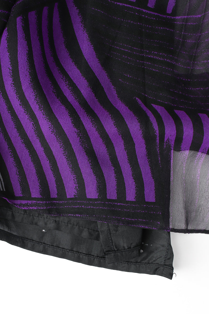 Vintage Hanae Mori Abstract Stripe Geo Silk Dress dress hem/holes @ Recess LA