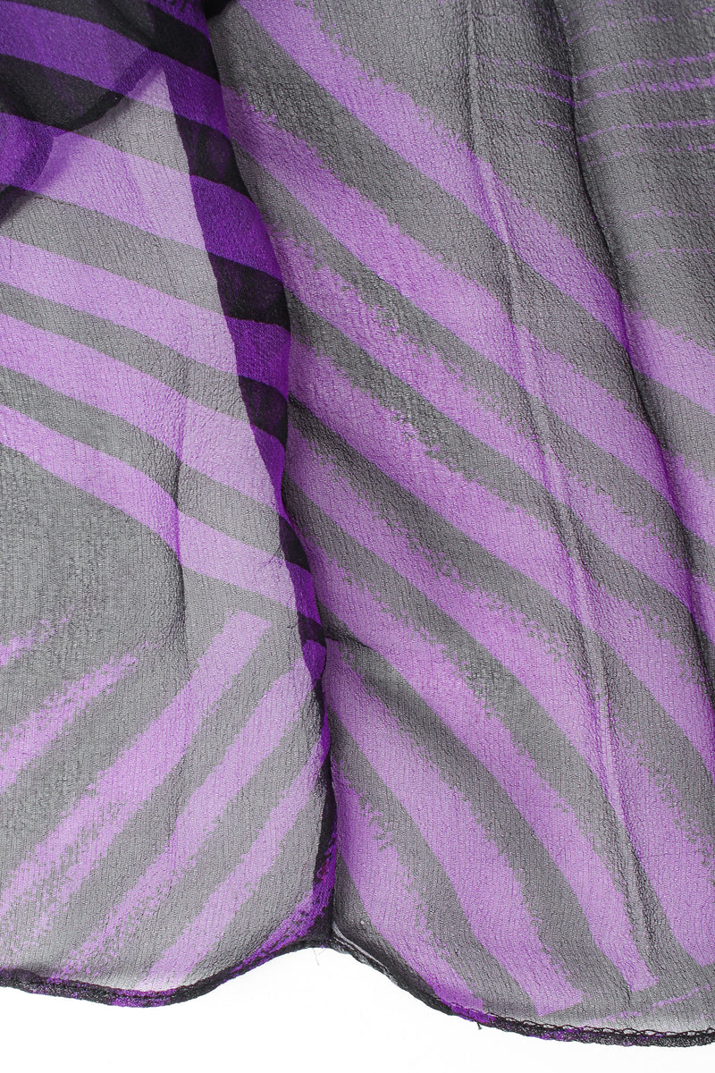Vintage Hanae Mori Abstract Stripe Geo Silk Dress sheer silk/hem @ Recess LA