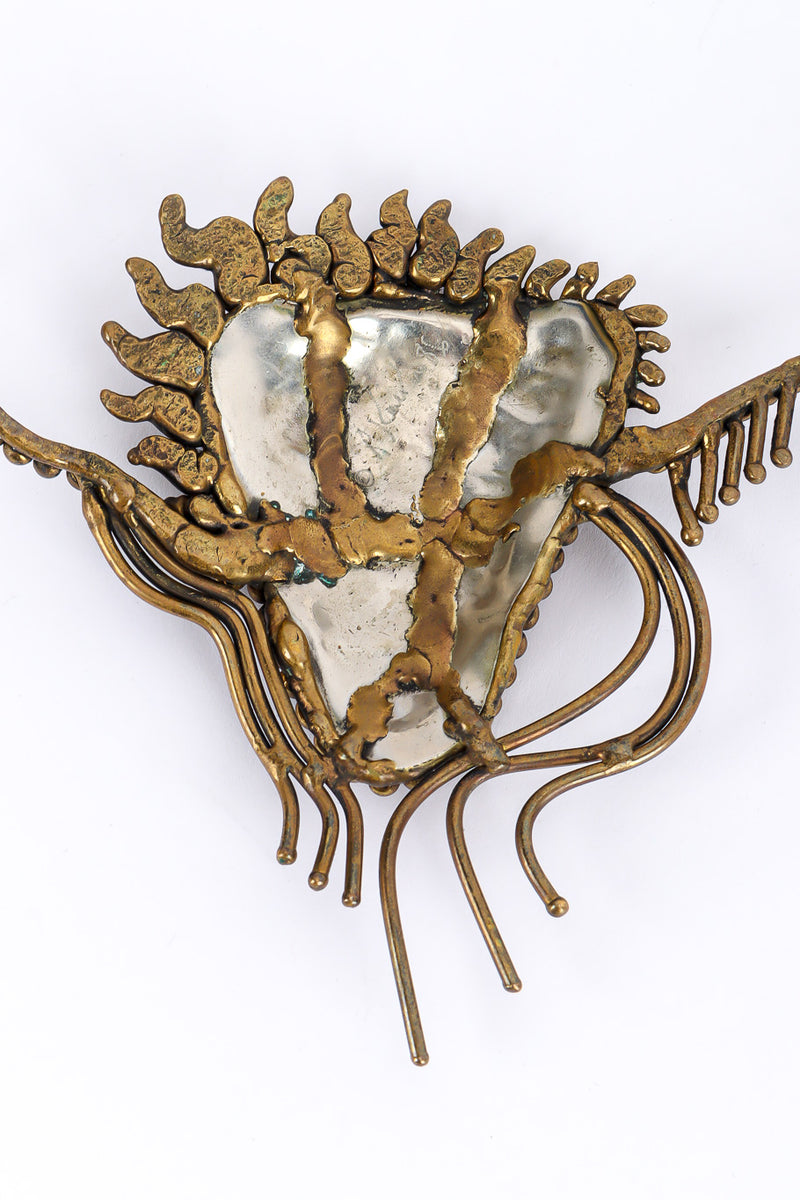 Unique mixed metal abstract vintage collar necklace pendent back @recessla