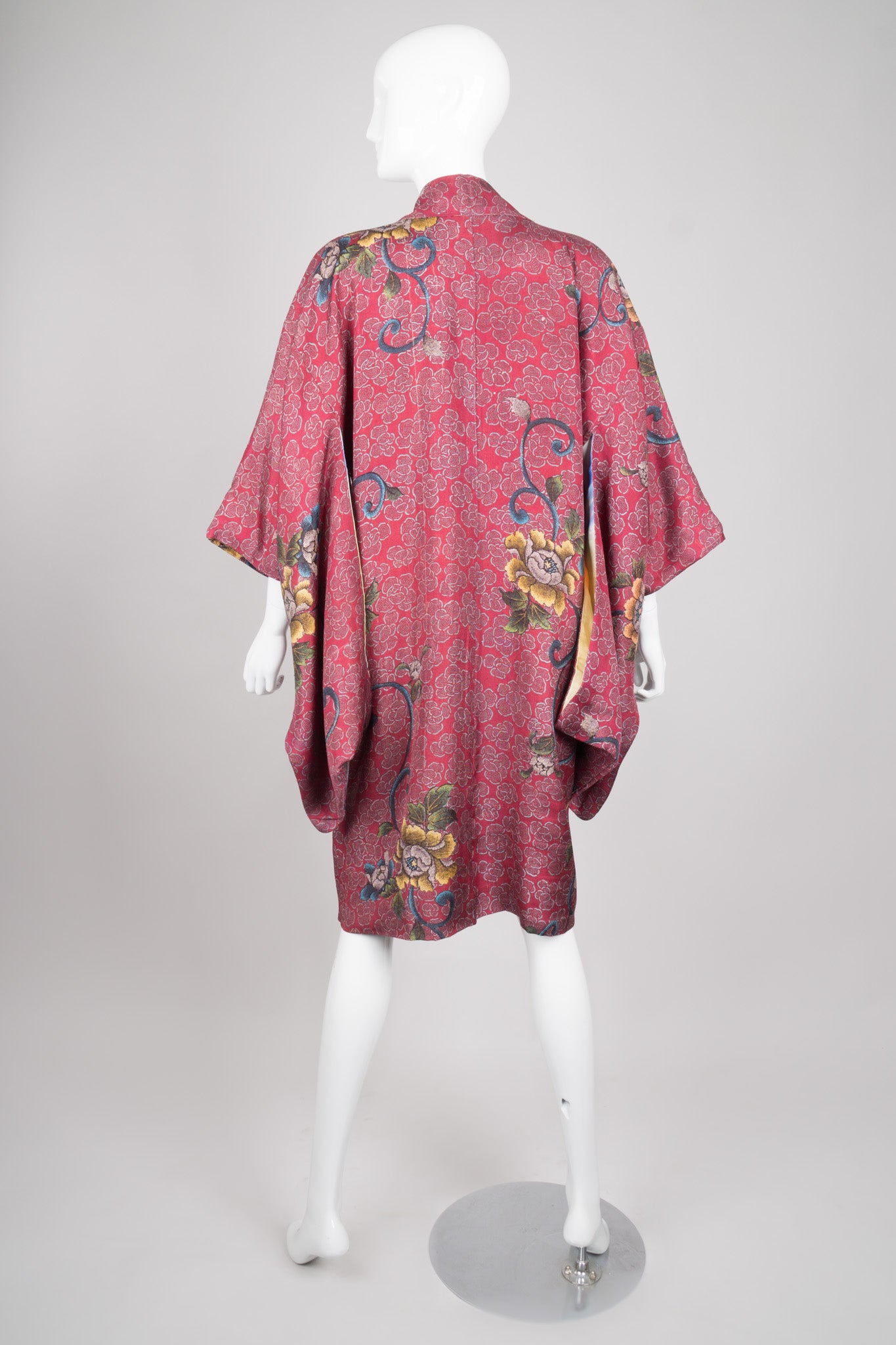 Japanese Floral Rose Blossom Gucci Style Vintage Kimono