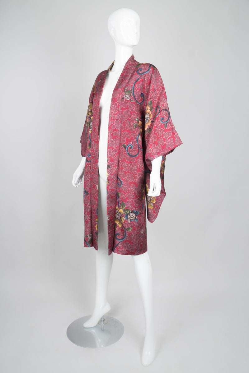 Japanese Floral Rose Blossom Gucci Style Vintage Kimono