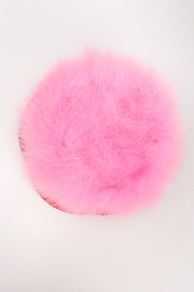 Recess Los Angeles Vintage Happy Cappers Marabou Straw Bubblegum Fluff Puff Hat