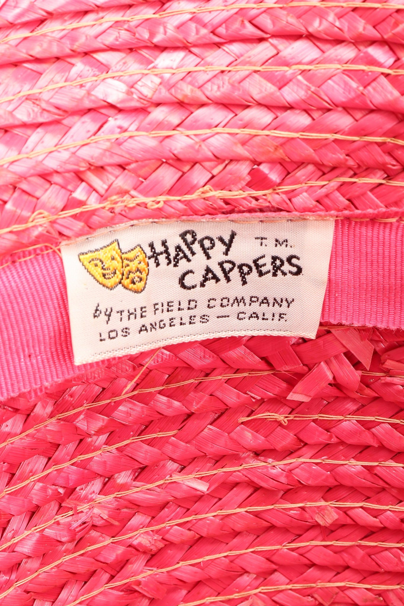 Recess Los Angeles Vintage Happy Cappers Marabou Straw Bubblegum Fluff Puff Hat