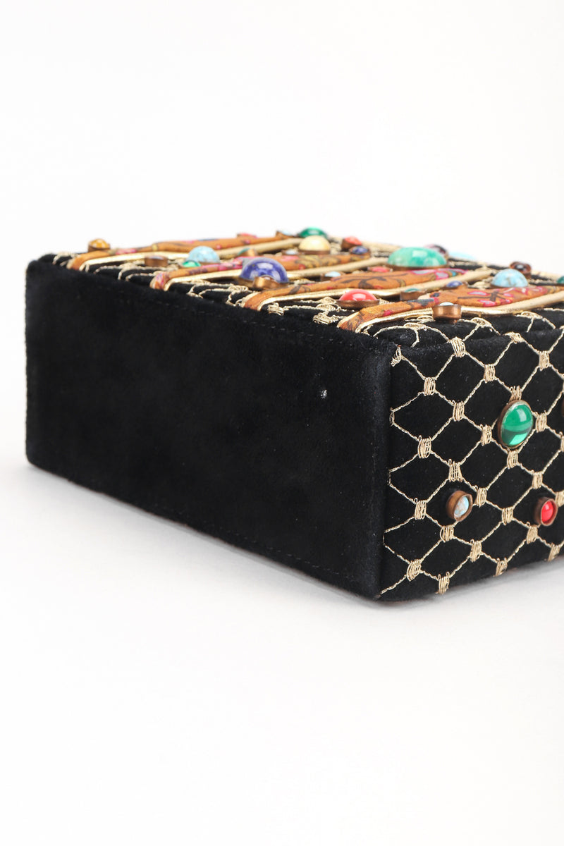 Recess Los Angeles Designer Consignment Resale Recycled Vintage Helene Angeli Royal Jeweled Box Bag