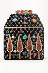 Recess Los Angeles Designer Consignment Resale Recycled Vintage Helene Angeli Royal Jeweled Box Bag