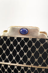 Recess Los Angeles Designer Consignment Resale Recycled Vintage Helene Angeli Royal Jeweled Box Bag