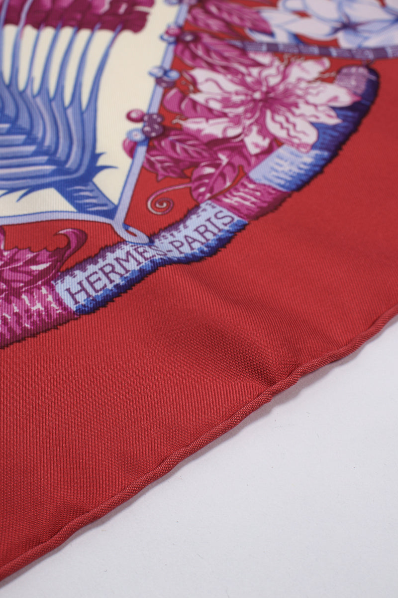 Vintage Hermes Laurence Toutsy Bourthoumieux Aloha silk scarf rolled hem at Recess LA
