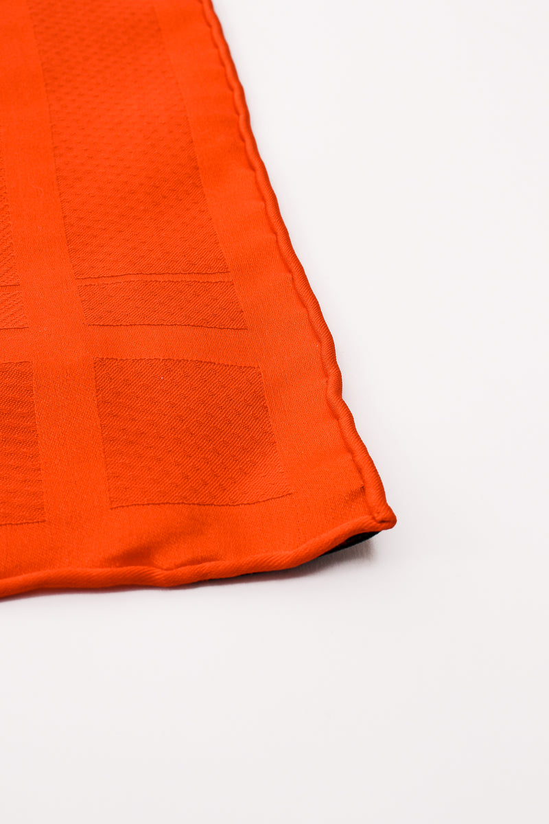 Hermes Orange H Logo Jacquard Cashmere & Silk Fringed Shawl Hermes