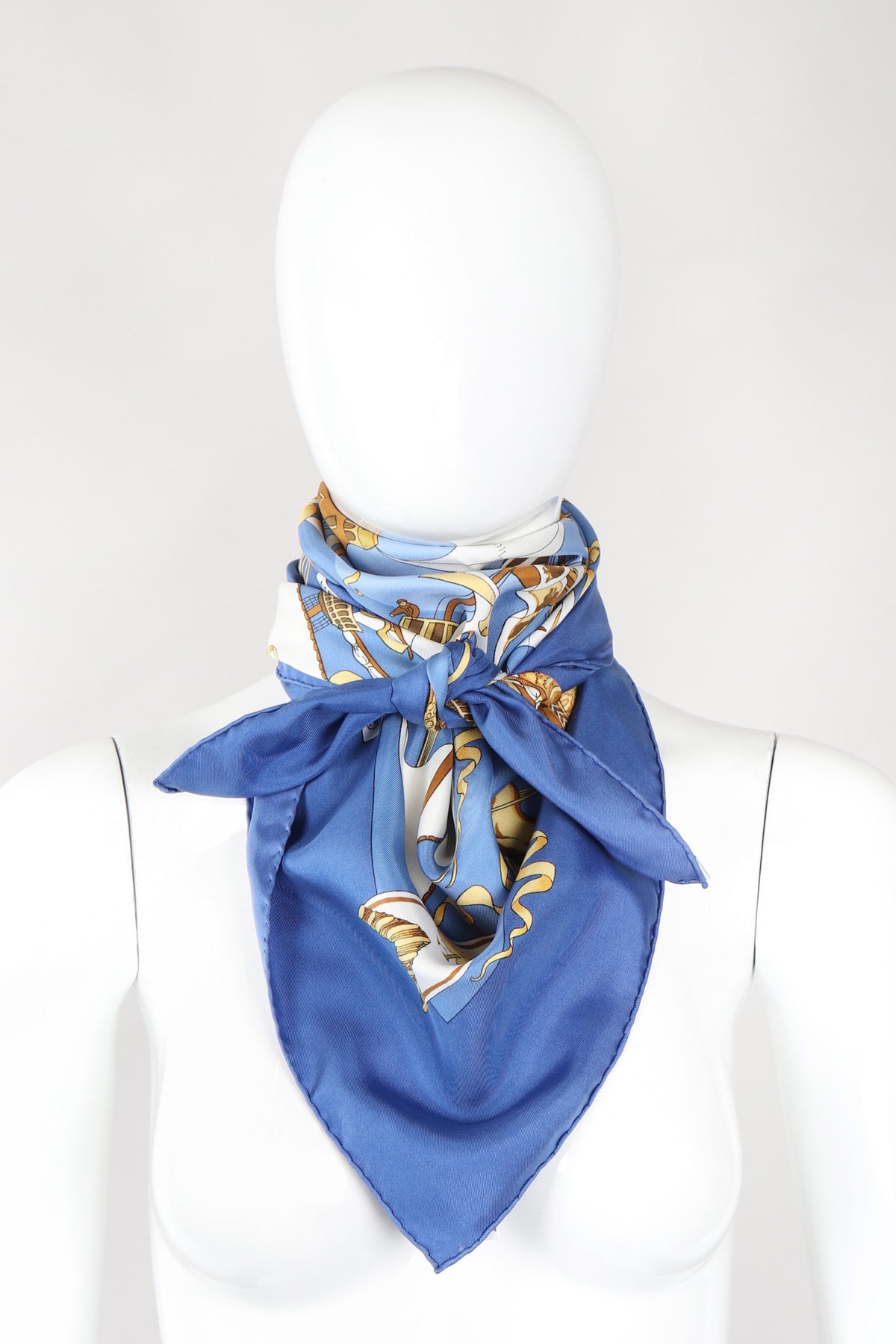 Vintage Hermes Golden Medieval Armada Ship Scarf – Recess