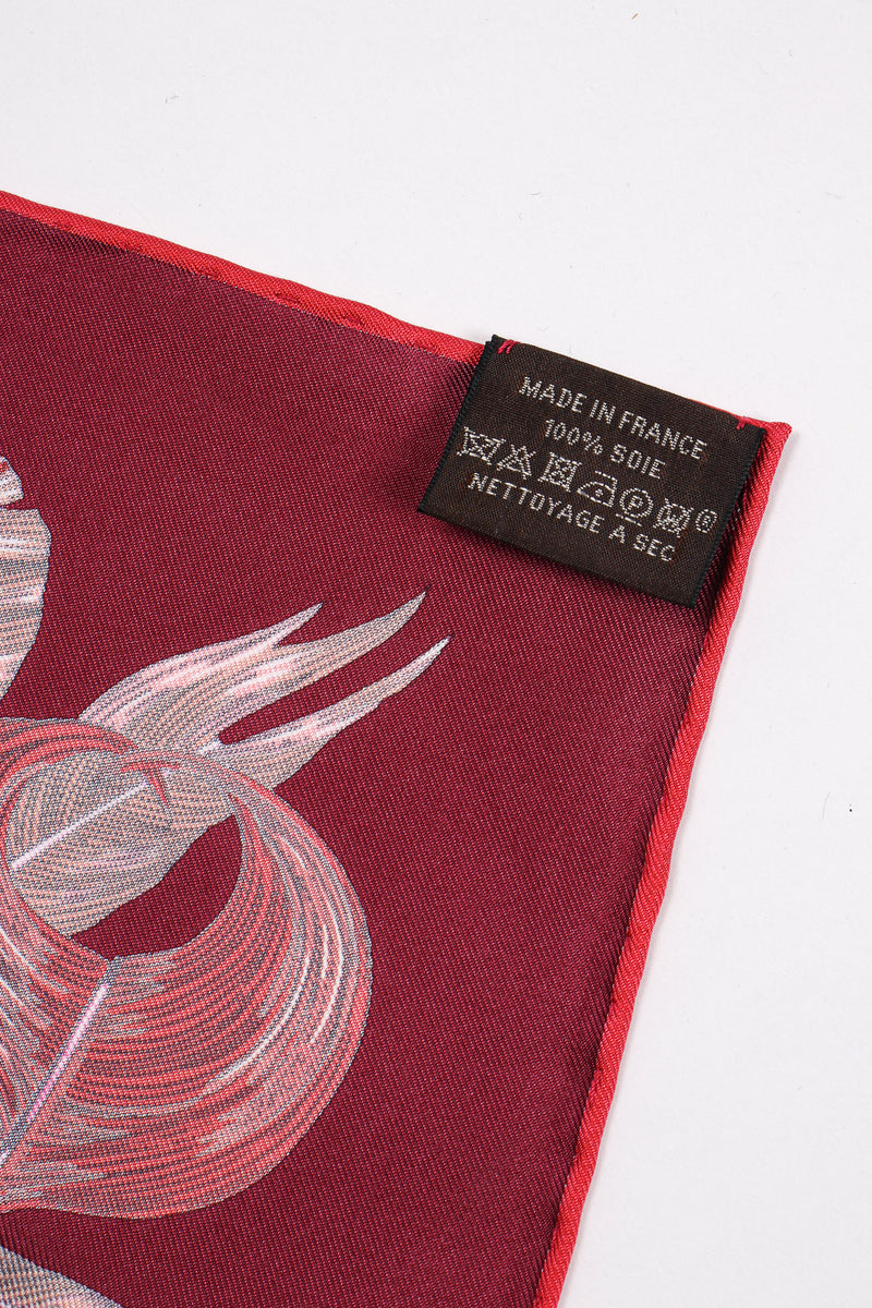 Vintage Hermes Anne Faivre Bracelets De Lumière Silk Scarf tag at Recess Los Angeles