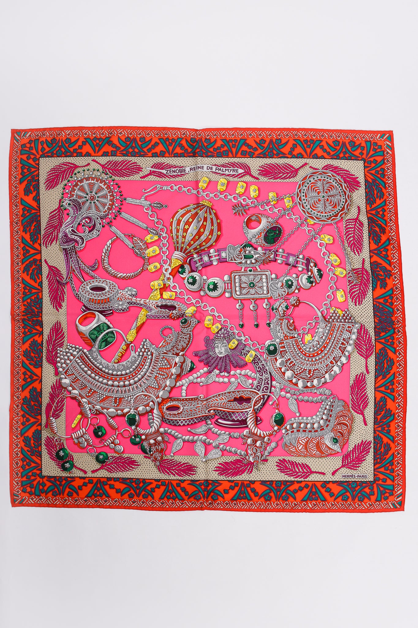 Vintage Hermes boxed Zenobie Reine De Palmyre Queen Silk Scarf at Recess Los Angeles