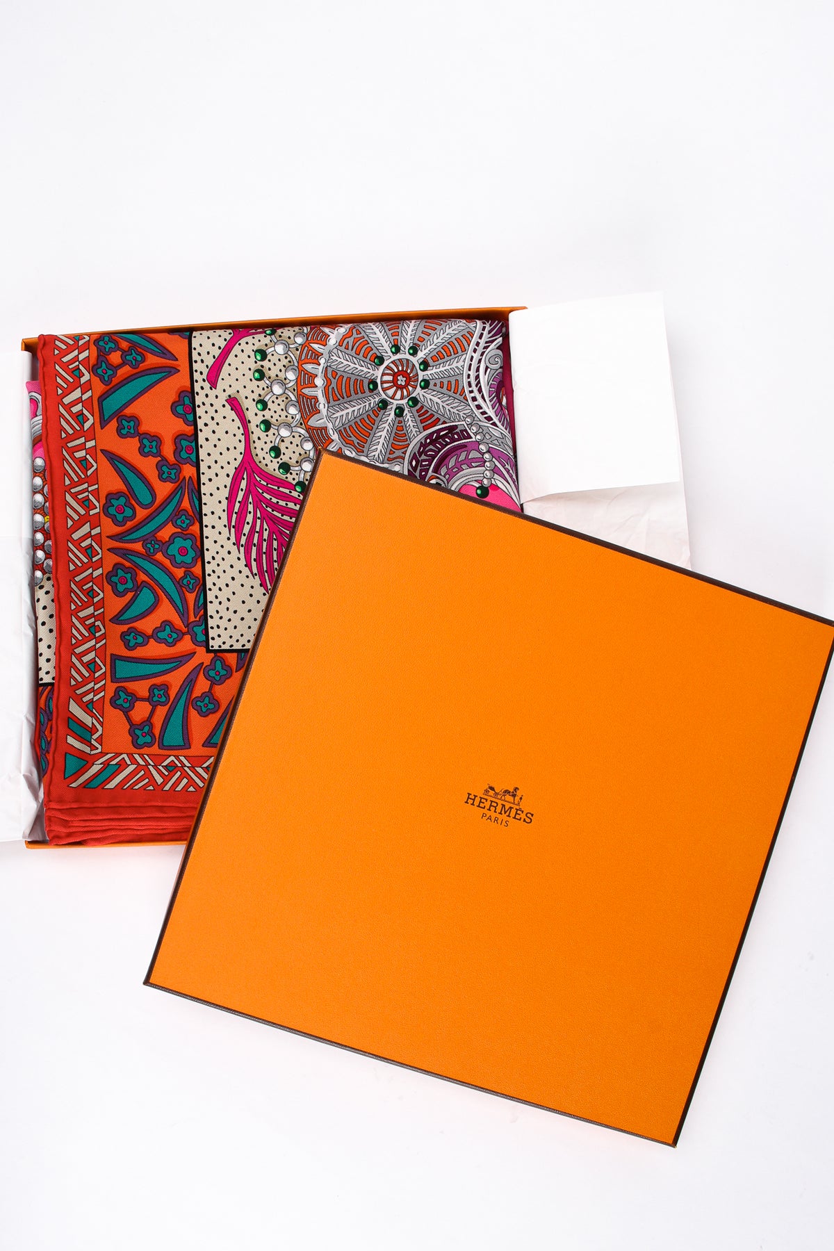 Vintage Hermes Boxed Zenobie Reine De Palmyre Queen Silk