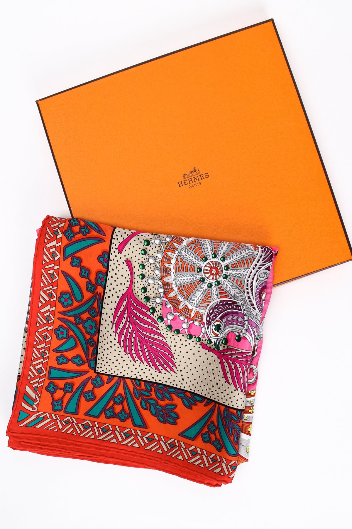 Vintage Hermes Boxed Zenobie Reine De Palmyre Queen Silk