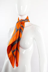 Vintage Hermès Carre 90cm Bolduc Ribbon Print Scarf on Mannequin at Recess Los Angeles