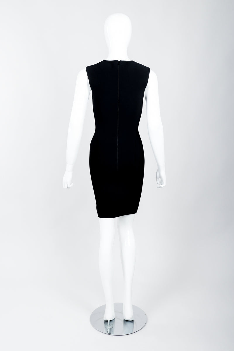 Vintage Herve Leger Queen Anne Bodycon Stretch Cocktail Dress on Mannequin back at Recess