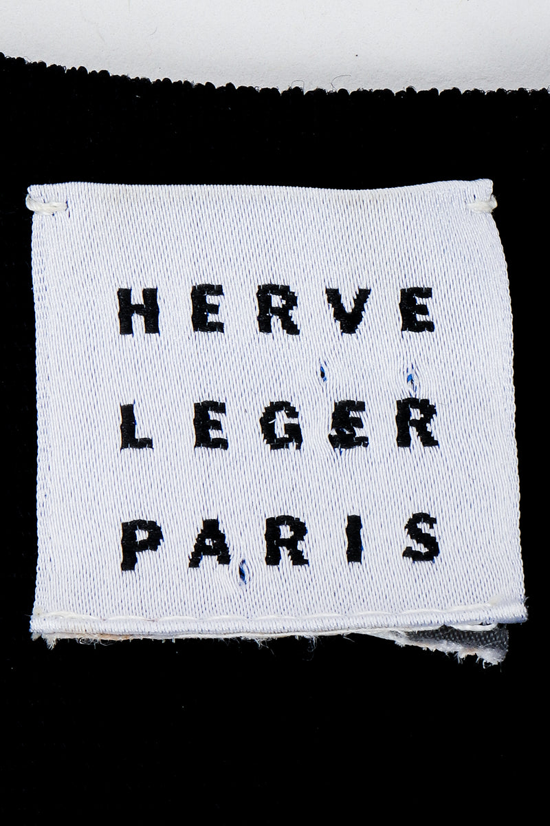 Vintage Herve Leger label on black