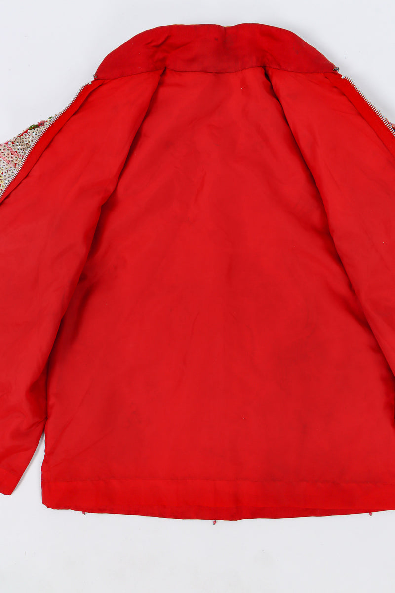 Vintage Mandarin Hibiscus Sequined Jacket lining at Recess Los Angeles