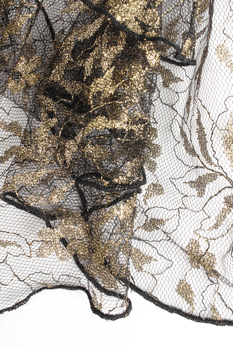 Vintage Holly's Harp Metallic Floral Ruffle Dress mesh lace @ Recess LA