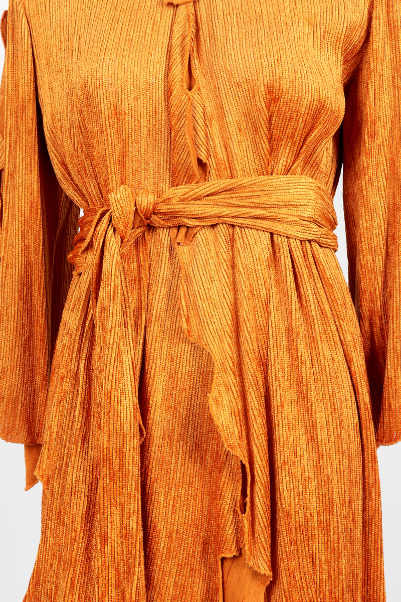 Vintage Hollys Harp Ribbed Chenille Belted Jacket & Skirt Set on Mannequin waist tie at Recess