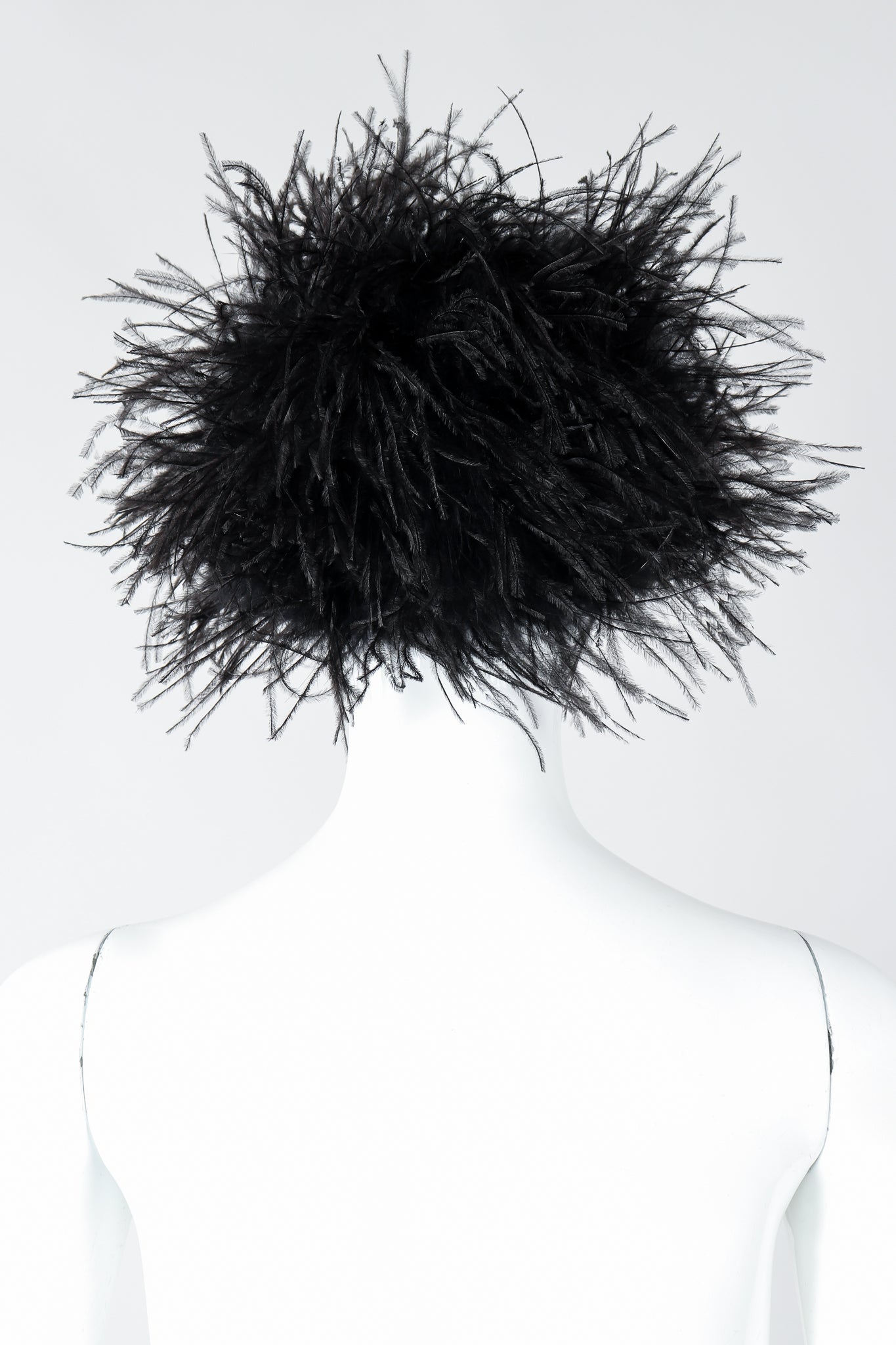 Vintage I.Magnin Ostrich Feather Urchin Hat on Mannequin Back At Recess Los Angeles