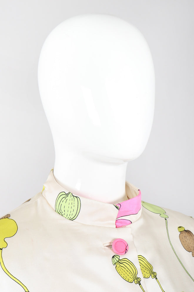 Recess Los Angeles Vintage B.H. Wragge I.Magnin Floral Print Silk Pajama Jacket & Pant Suit Set