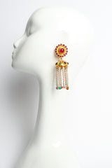 Vintage Deanna Hamro Umbrella Pearl Chandelier Earrings mannequin @ Recess LA