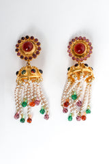 Vintage Deanna Hamro Umbrella Pearl Chandelier Earrings flat @ Recess LA