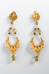 Vintage Unsigned Deanna Hamro Moon Crystal Chandelier Earrings back @ Recess LA