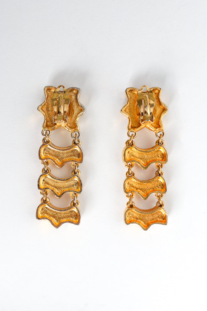 Vintage Yves Saint Laurent Mirror Teardrop Earrings back @ Recess LA