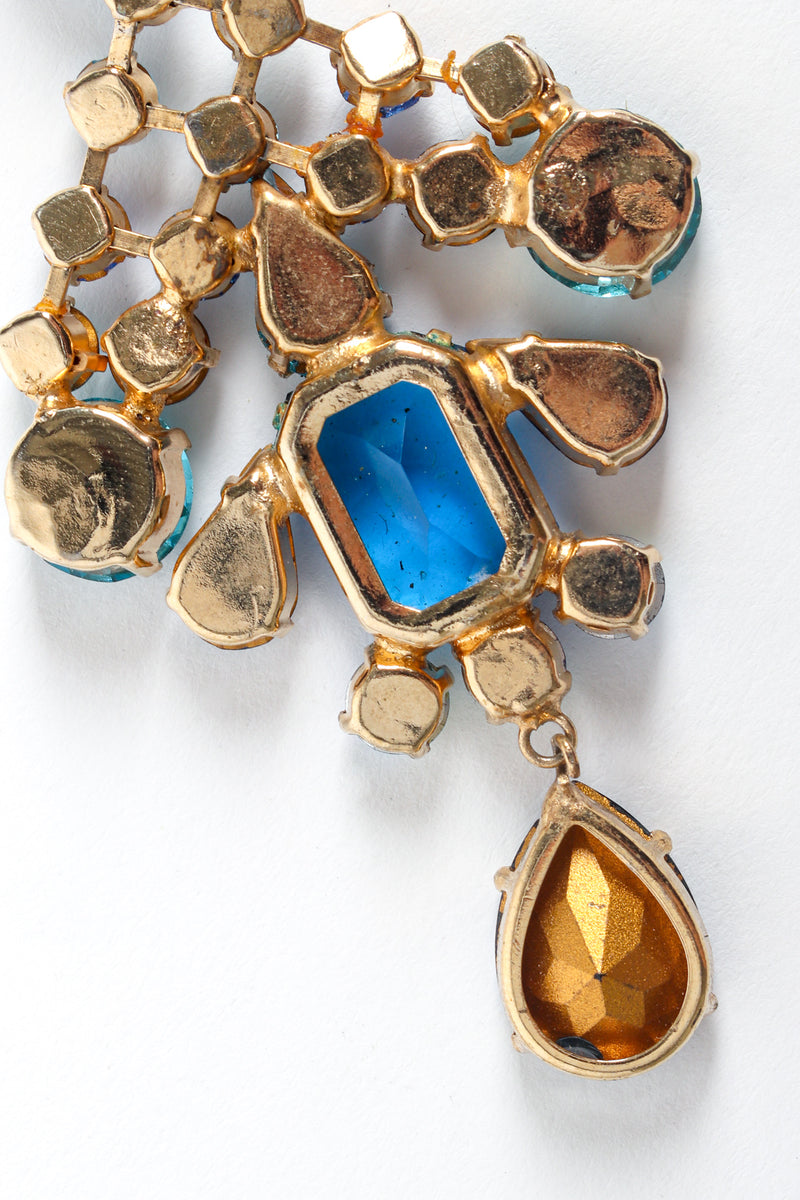 Vintage Schreiner Crystal Chandelier Earrings back close @ Recess LA