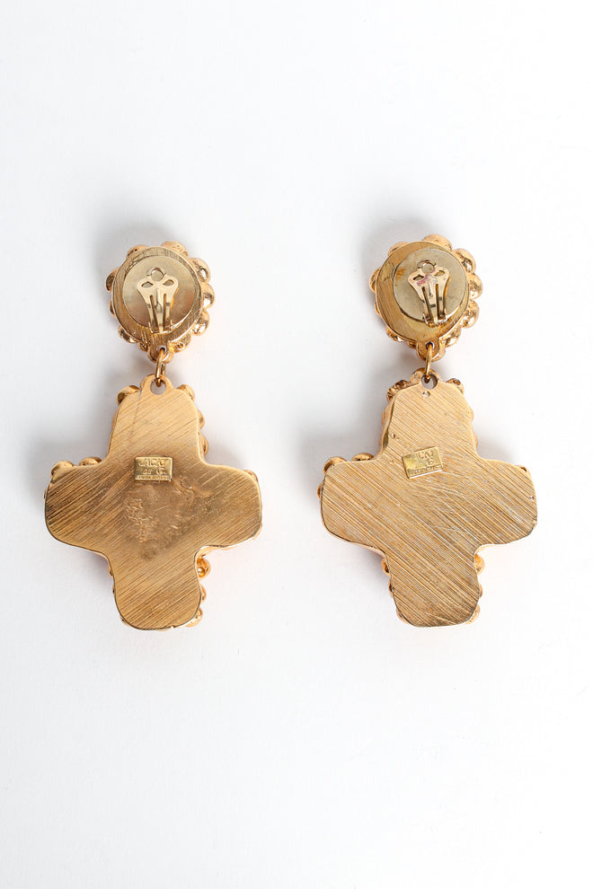 Vintage Jacky De G Rainbow Cross Drop Earrings back @ Recess Los Angeles