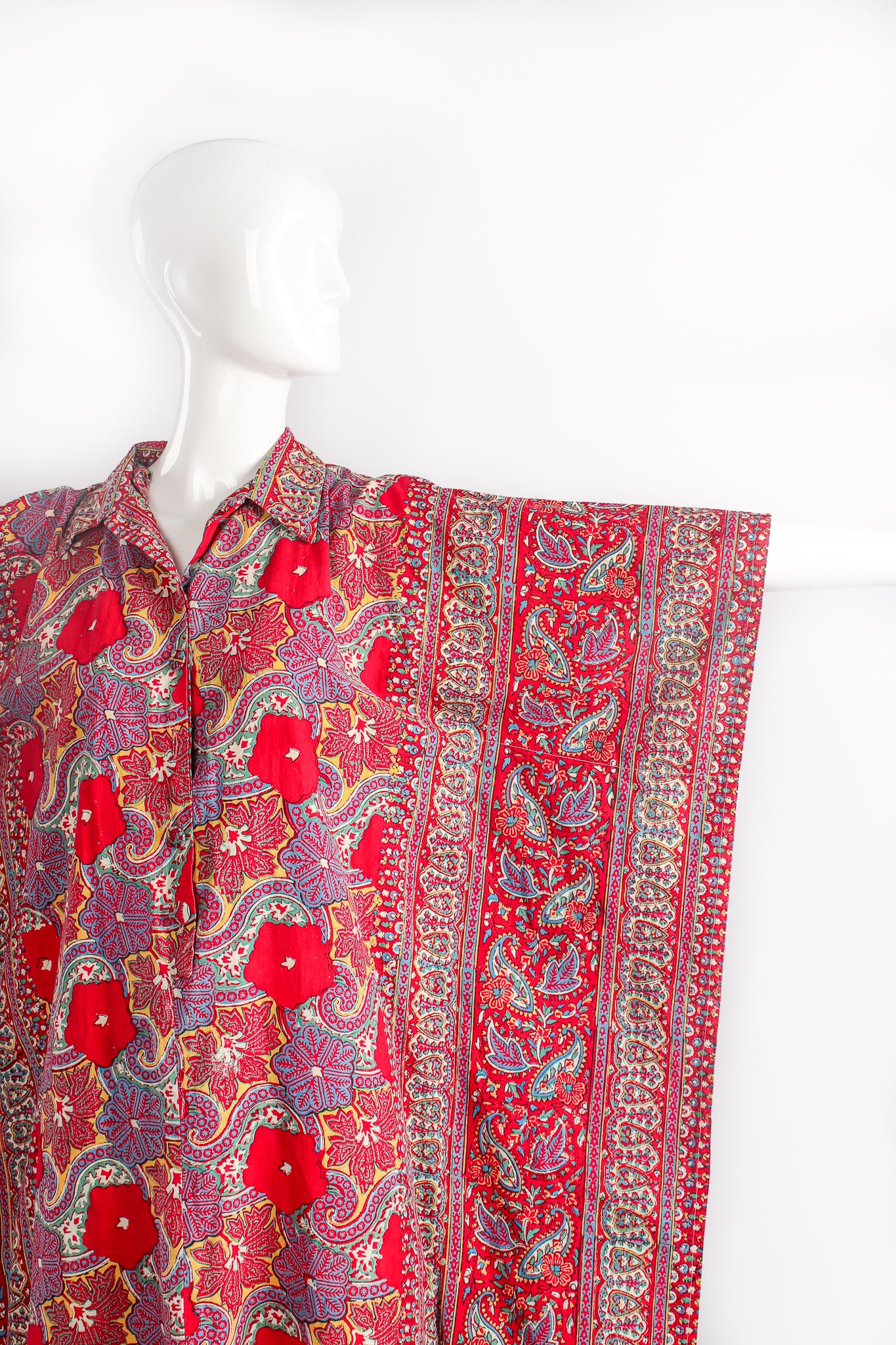 Vintage I.Magnin Floral Print Cotton Caftan on Mannequin sleeve at Recess Los Angeles