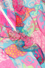 Recess Los Angeles Vintage Nat Kaplan I.Magnin Sheer Psychedelic Neon Mod Floral Dress