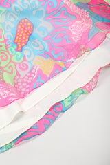 Recess Los Angeles Vintage Nat Kaplan I.Magnin Sheer Psychedelic Neon Mod Floral Dress