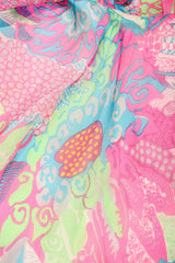 Recess Los Angeles Vintage Nat Kaplan I.Magnin Sheer Psychedelic Neon Mod Floral Dress