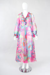Recess Los Angeles Vintage Nat Kaplan I.Magnin Sheer Psychedelic Neon Mod Floral Dress