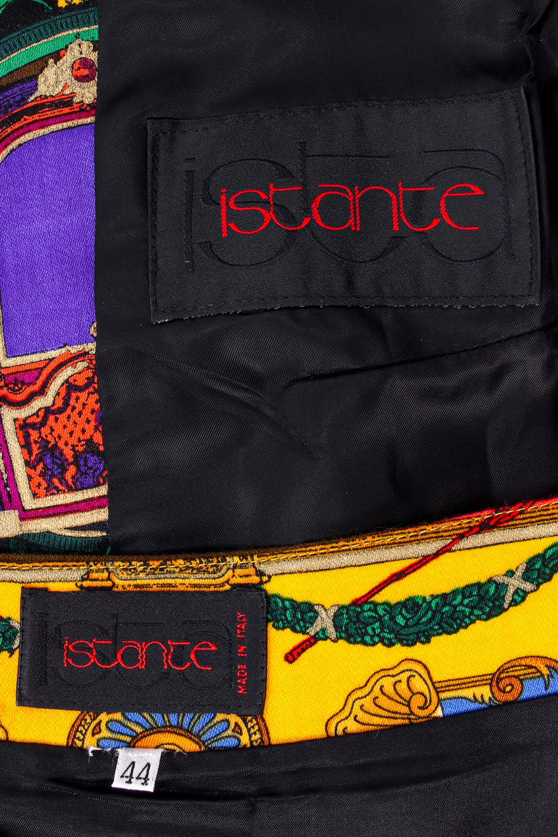 Vintage Istante Versace Rainbow Baroque Print Jacket Suit labels at Recess LA