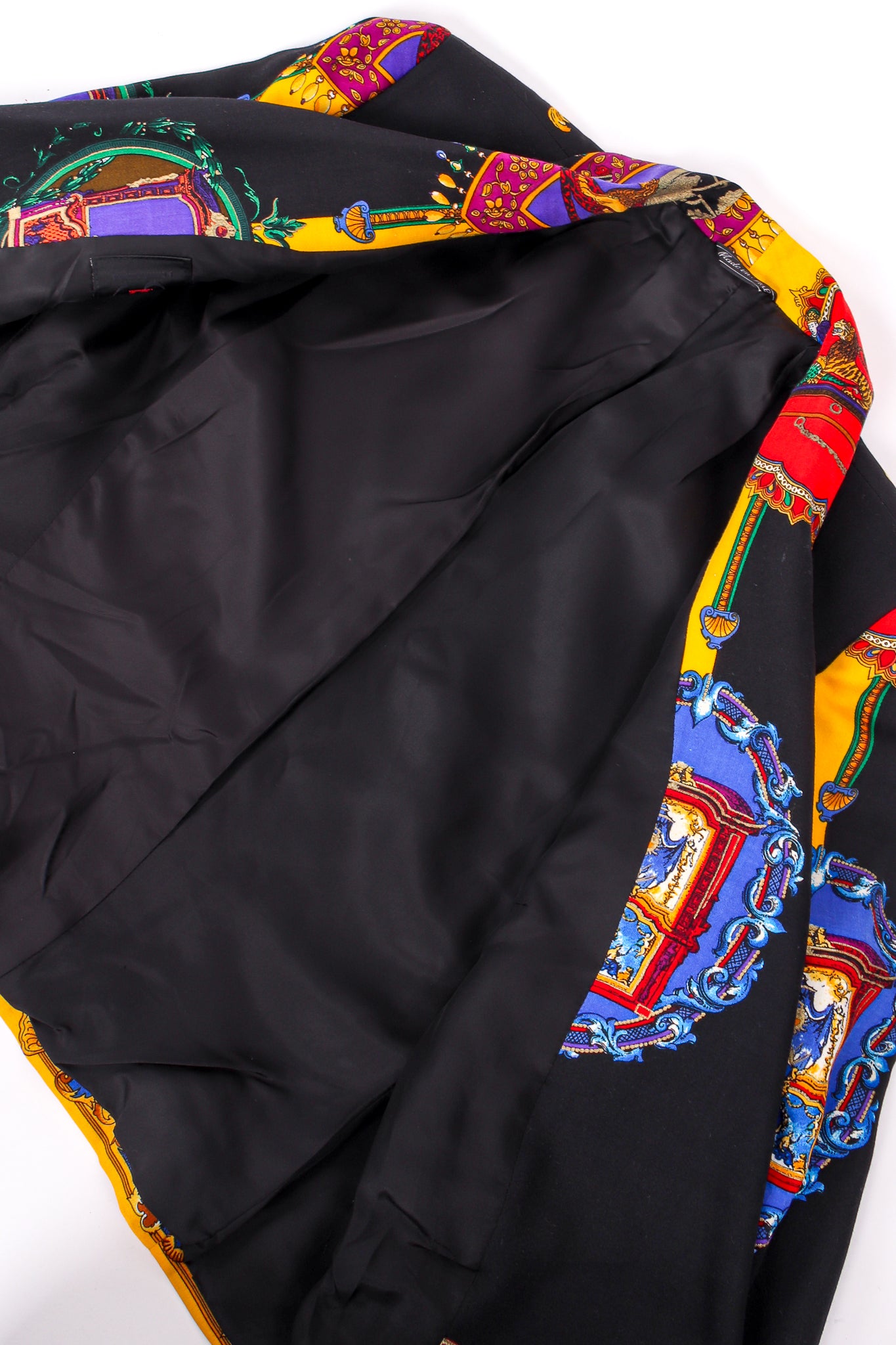 Vintage Istante Versace Rainbow Baroque Print Jacket Suit lining at Recess LA