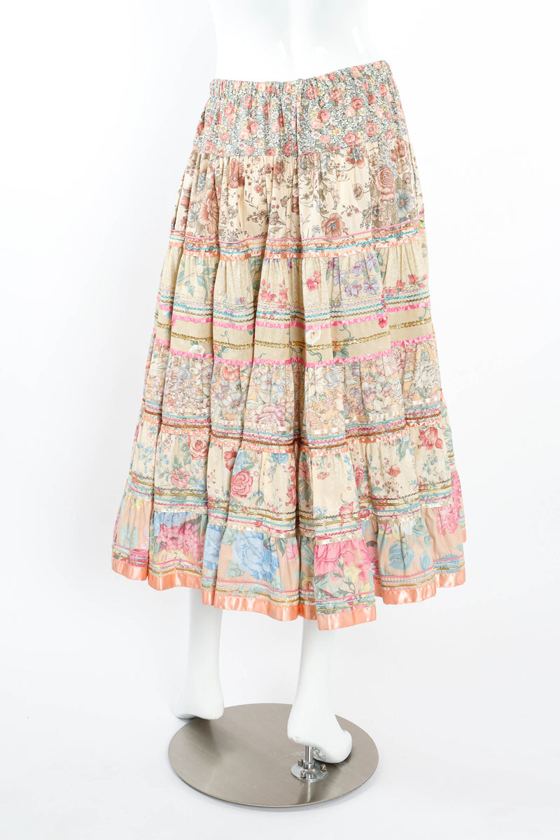 Vintage Intern Paris Ribbon Floral Circle Skirt on mannequin back @ Recess LA