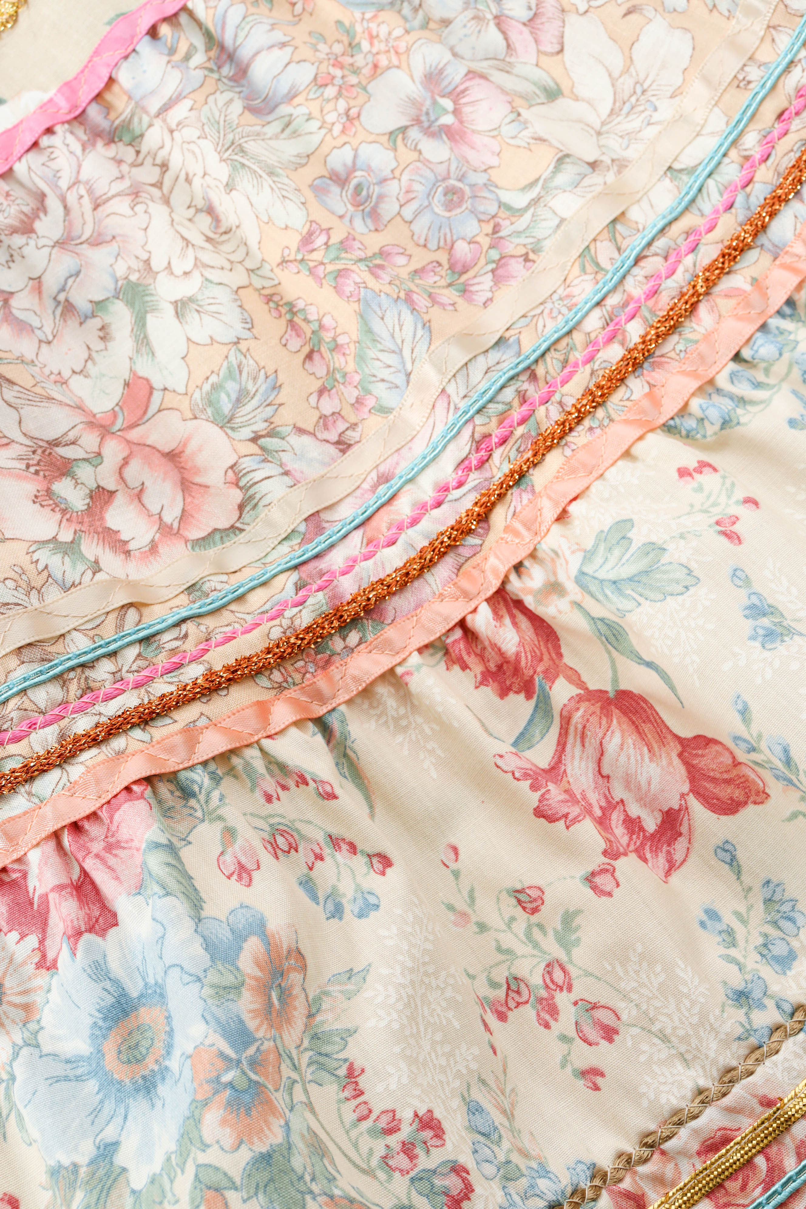 Vintage Intern Paris Ribbon Floral Circle Skirt ribbon detail @ Recess LA
