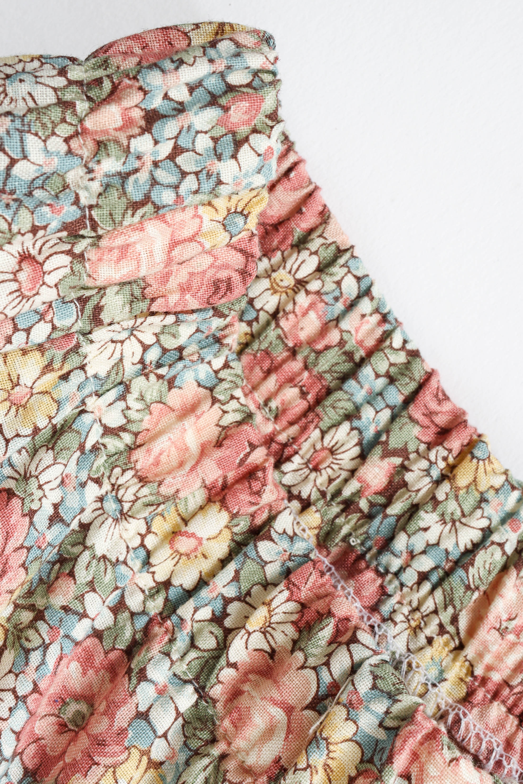Vintage Intern Paris Ribbon Floral Circle Skirt elastic band detail @ Recess LA