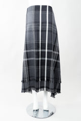 Vintage Isaac Mizrahi Punk Plaid Flannel Wrap Skirt back on Mannequin at Recess