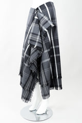 Vintage Isaac Mizrahi Punk Plaid Flannel Wrap Skirt Waterfall on Mannequin at Recess
