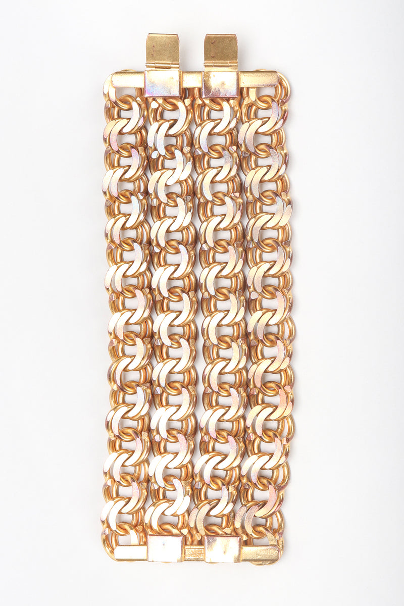 Recess Designer Consignment Vintage Isabel Canovas Wide Chain Cuff Bracelet Los Angeles Resale