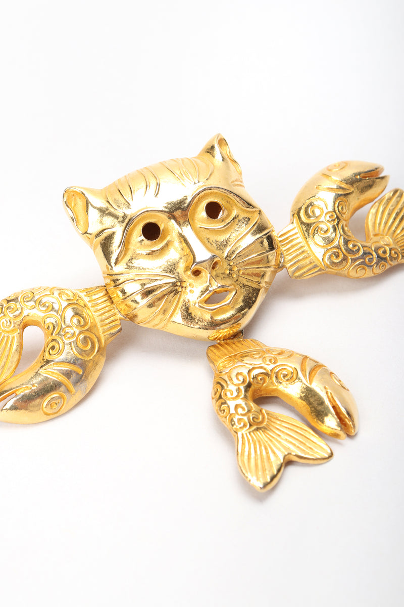 Recess Designer Consignment Vintage Isabel Canovas Catfish Mask Chandelier Earrings Los Angeles Resale