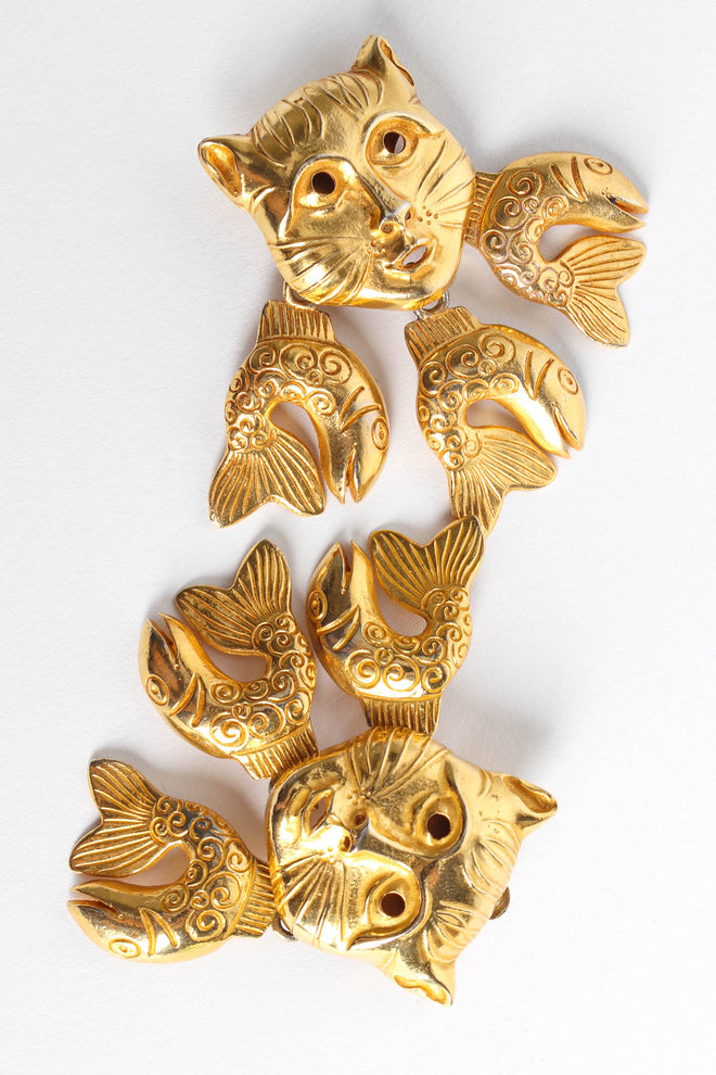 Vintage Isabel Canovas Triple Cat Fish Earrings front @ Recess Los Angeles