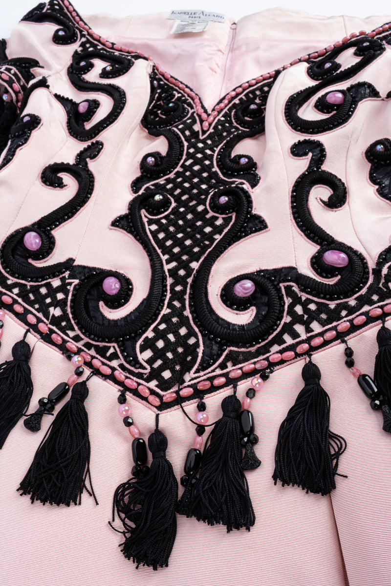 Decorative tassel dress by Isabelle Allard brocade front @recessla